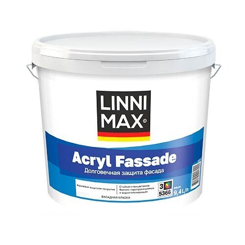 Краска в/д LINNIMAX Acryl Fassade для наружн.работ База1, 10л